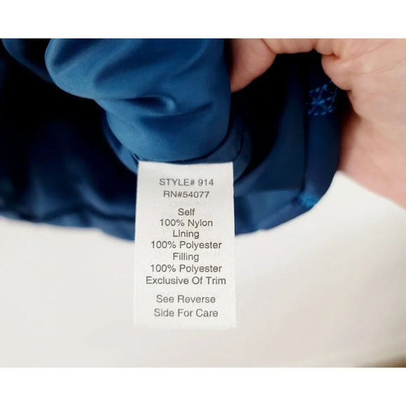 Cabi Poseidon Puffer 914 Teal Blue Zip Up Mock Neck Outdoor Jacket Coat XS - Picture 13 of 15